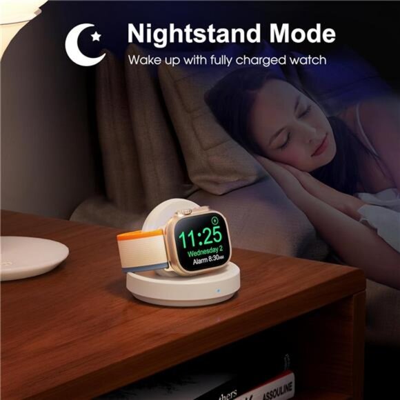 Portable Magnetic Charging Dock for Apple Watch,Wireless Fast WatchCharger Stand - Picture 6 of 7